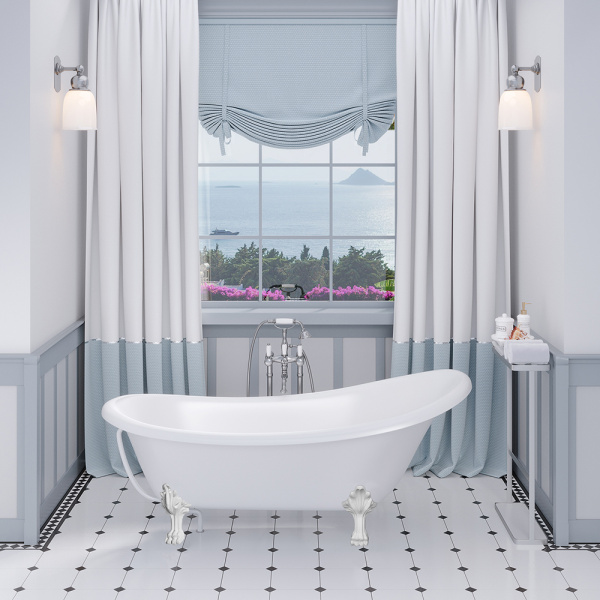 Ванна из искусственного камня Aqua de Marco Edelweiss 170x80 белая с белыми ножками