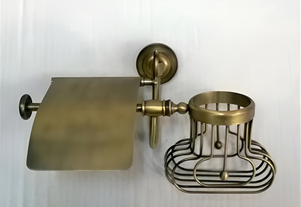 Держатель для туалетной бумаги и освежителя Classic Retro R-2AR бронза