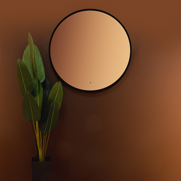 Зеркало с подсветкой AVS Виктория 100x100 см, черное