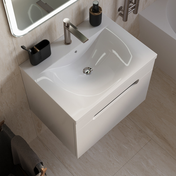 Тумба с раковиной AVS Эстель 60 белая