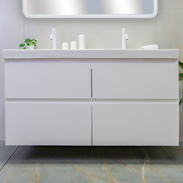 Тумба с раковиной AVS Гармония 120 двойная, белая