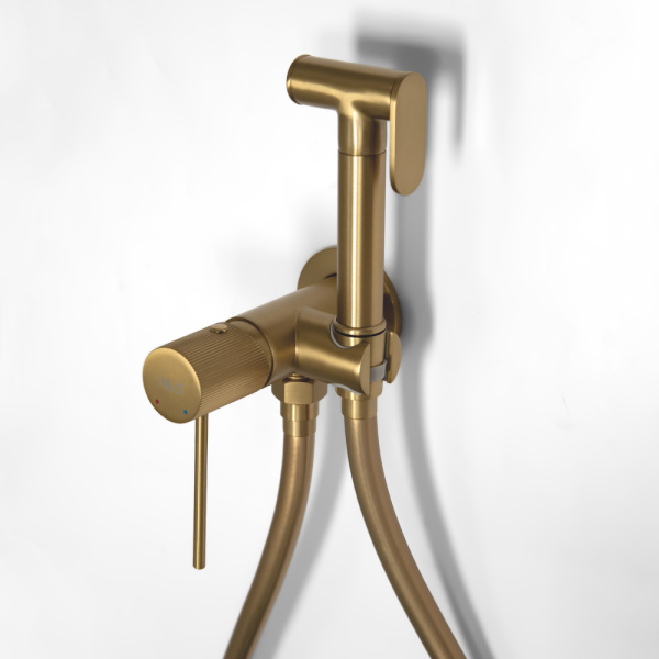 Гигиенический душ со смесителем AVS Pulse брашированное золото
