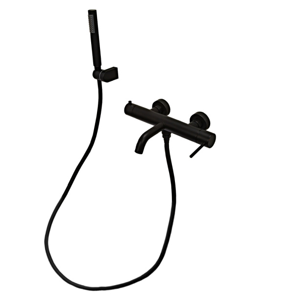 Смеситель для ванны с душем AVS Slimmer черный матовый