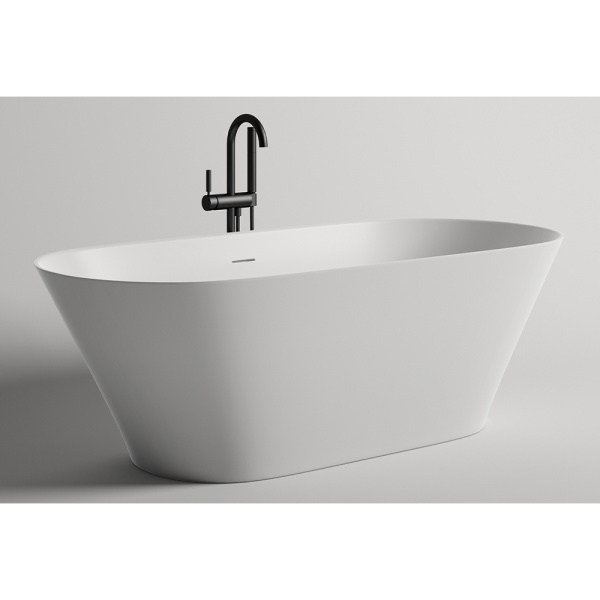 Ванна из искусственного камня Salini Mona S-Sense 180x80 белая с донным клапаном