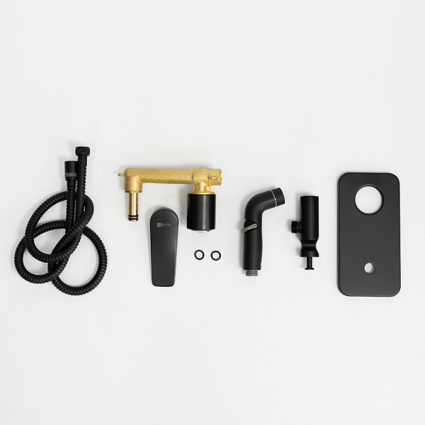 Гигиенический душ со смесителем Lemark Bronx LM3720BL С ВНУТРЕННЕЙ ЧАСТЬЮ, черный матовый