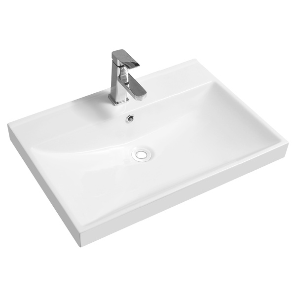 Тумба с раковиной AVS Гармония 60 платина матовая (раковина 02 белая глянцевая)