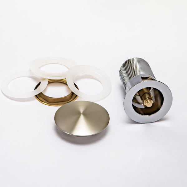 Донный клапан AVS Slimmer с переливом, брашированный никель