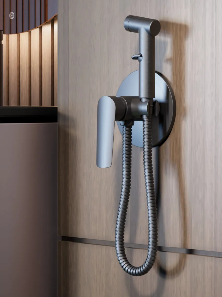 Гигиенический душ со смесителем ESKO Lagos SMHLGGM оружейная сталь