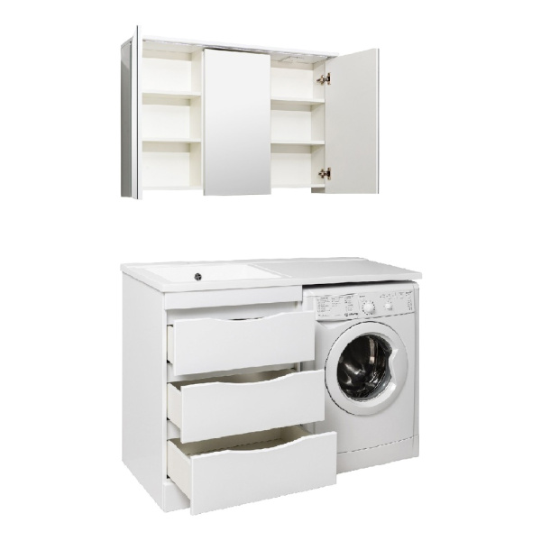 Тумба с раковиной Runo Орион УТ000003442+00-00001024 120 см левая