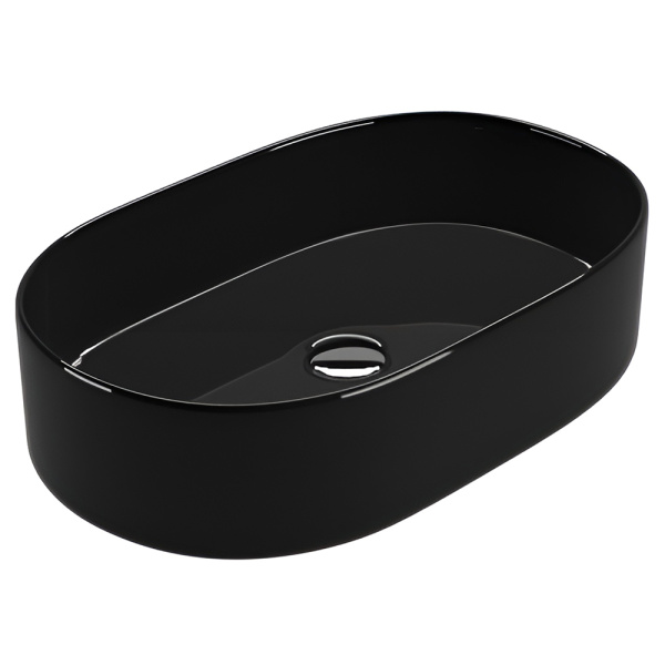 Раковина AVS 50x39 черная глянцевая с донным клапаном