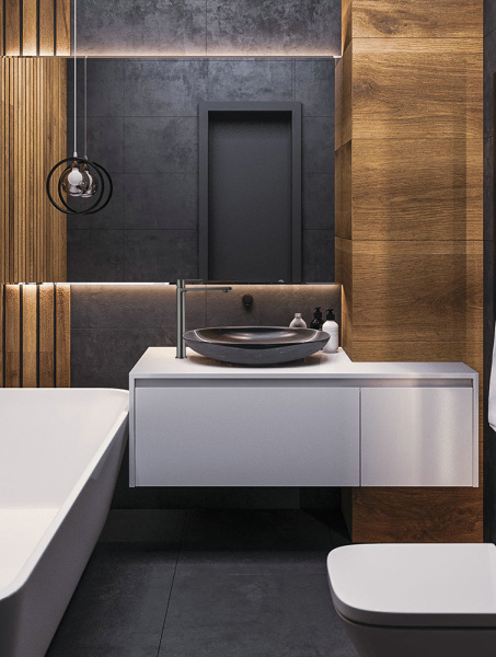 Смеситель для раковины AVS Elegant высокий, оружейная сталь