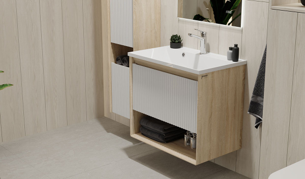 Тумба с раковиной Jorno Tossony 70 сонома светлая