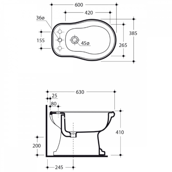 Биде напольноеBELLA MIGLIORE