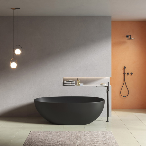 Акриловая ванна AVS Магия 180x85 черная матовая с донным клапаном