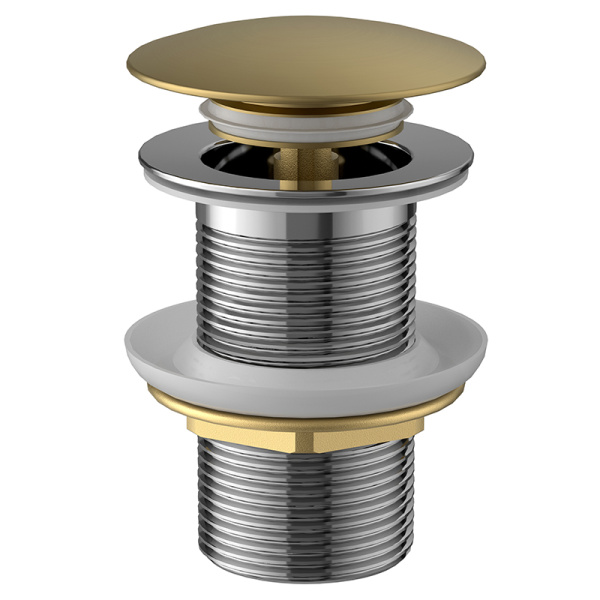 Донный клапан AVS Slimmer без перелива, брашированное золото