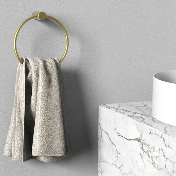 Полотенцедержатель AVS Slimmer, брашированное золото, кольцо