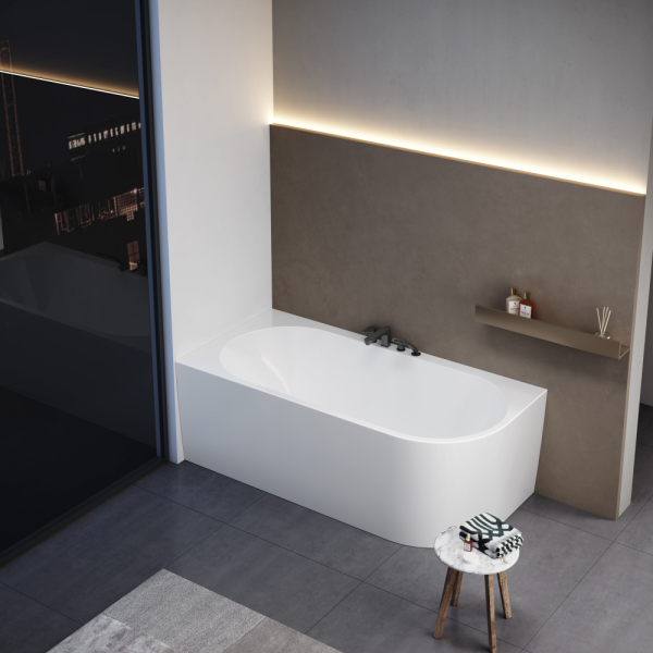 Акриловая ванна AVS Санья 180x85 L белая с донным клапаном