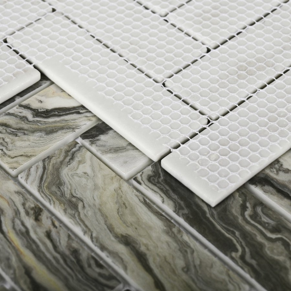 Мозаика Bonaparte Hadar Grey 26,8x28,6 стеклянная