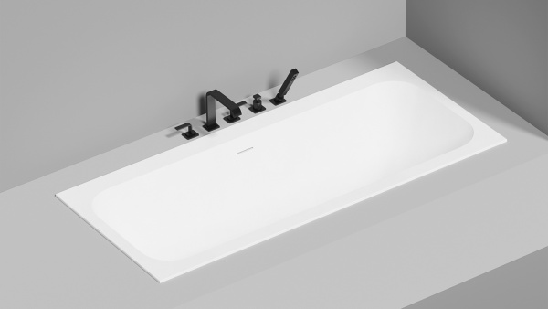 Ванна из искусственного камня Salini Ornella Axis Kit S-Stone 180x80 белая, с ножками и донным клапаном