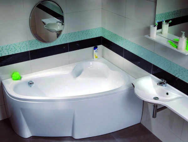 Акриловая ванна Ravak Asymmetric 160x105 R белая, с ножками и экраном