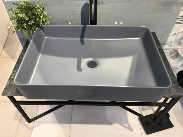 Раковина AVS AVS-82174-MDG 60х40,5 серая