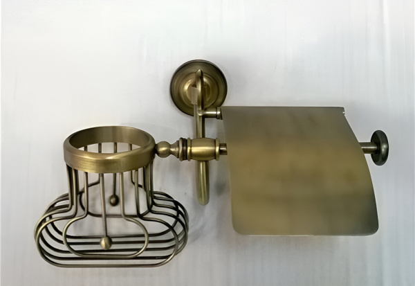 Держатель для туалетной бумаги и освежителя Classic Retro R-2AL бронза