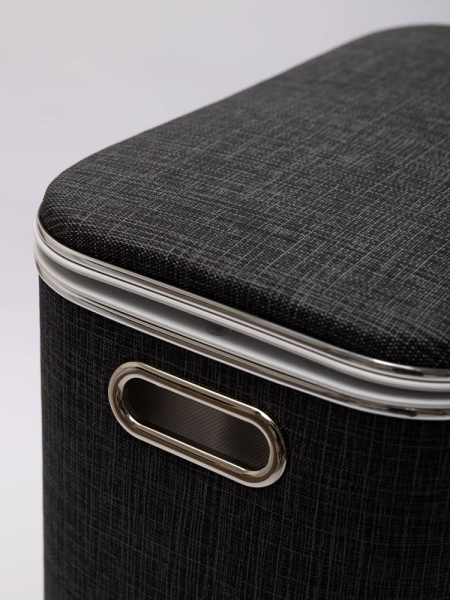 Корзина для белья Geralis BBH-B 45x25x60 темно-серая, кант хром