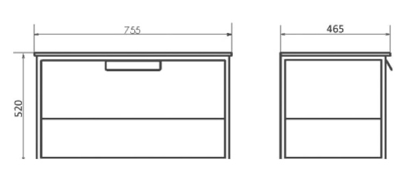 Тумба с раковиной 75 подвесная Бонн COMFORTY 00-00001936