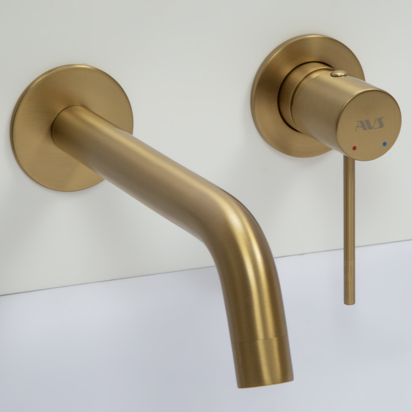 Смеситель для раковины AVS Slimmer с внутренней частью, брашированное золото