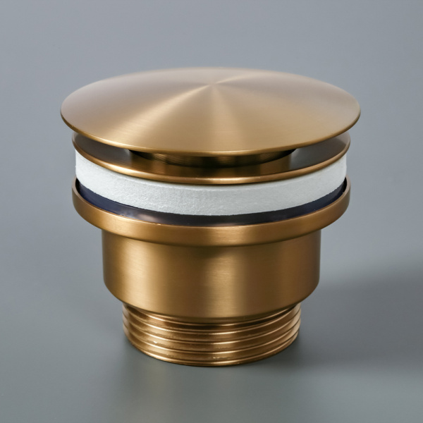 Донный клапан AVS универсальный, золото брашированное