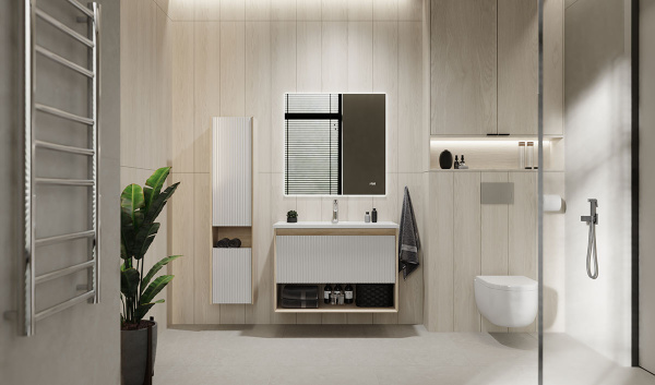 Тумба с раковиной Jorno Tossony 90 сонома светлая