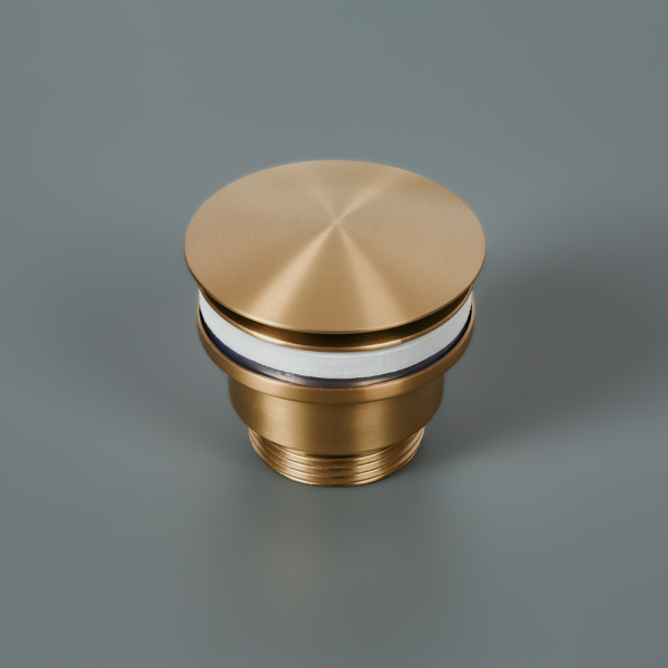 Донный клапан AVS универсальный, золото брашированное