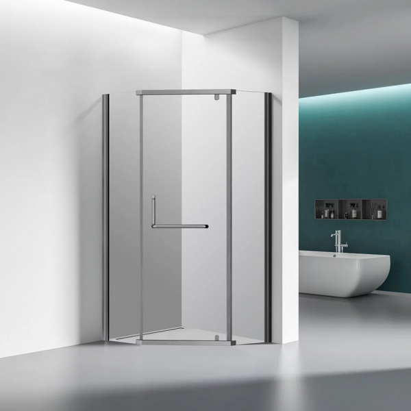 Душевой уголок Veconi Rovigo RV36GR 90х90 профиль брашированный графит, стекло прозрачное