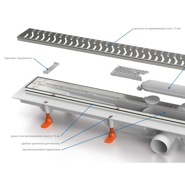 Душевой лоток MCH Chudej Klasik/Floor 75 см, золото матовое