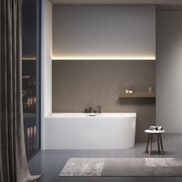 Акриловая ванна AVS Санья 180x85 L белая с донным клапаном