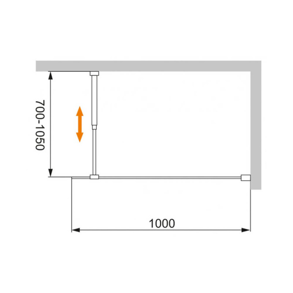 Душевая перегородка Cezares Liberta LIBERTA-L-1-100-C-NERO 100 профиль черный, прозрачное стекло